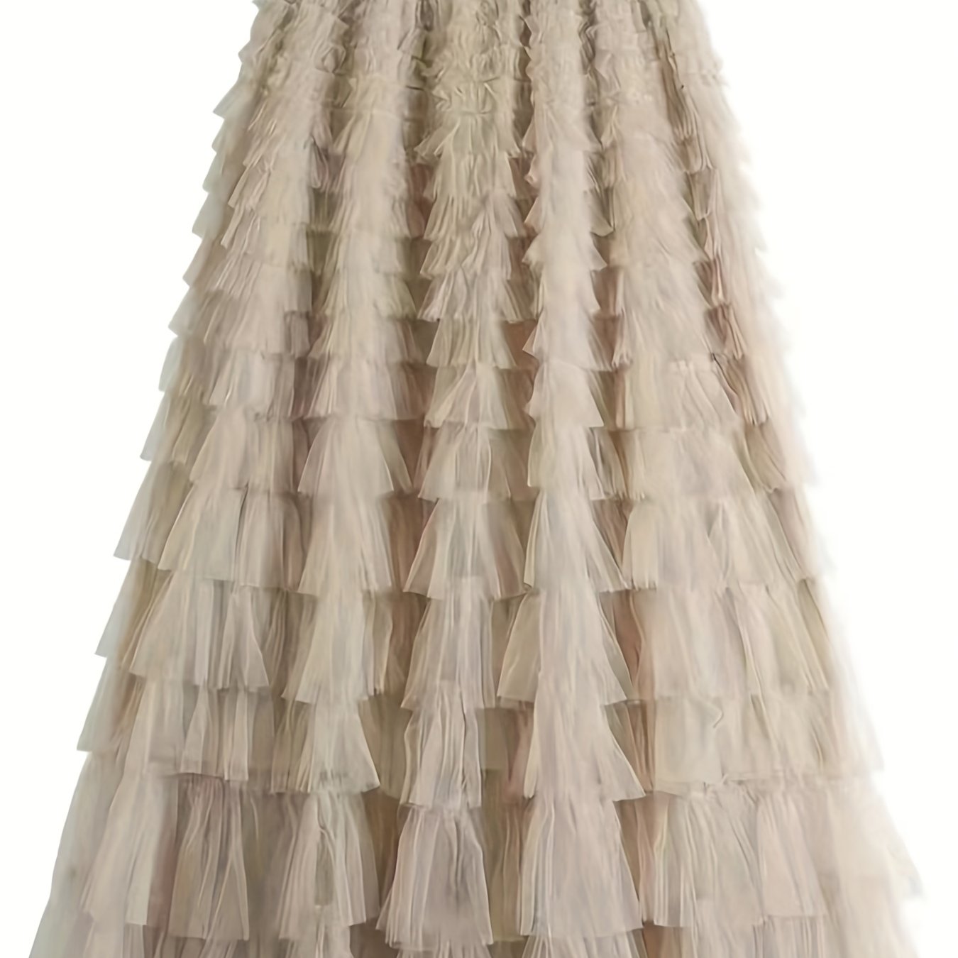 Mesh Layered Hem Skirt, Boho High Waist Skirt, Women's Clothing